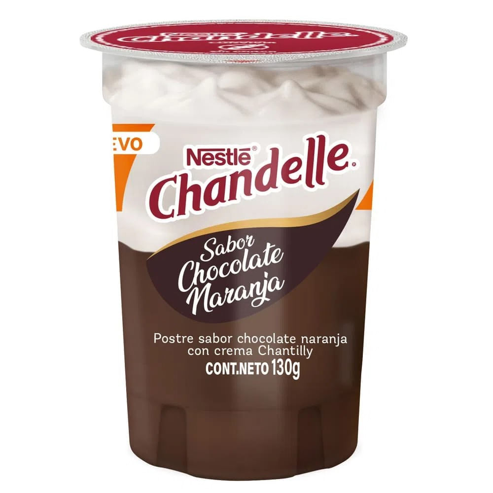 postre chandelle sabor chocolate naranja